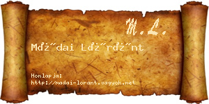 Mádai Lóránt névjegykártya